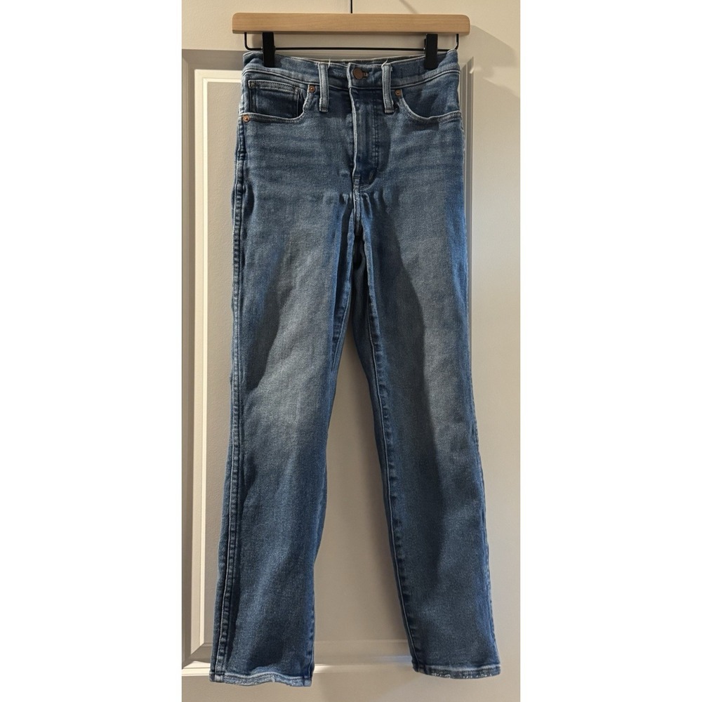 Madewell Stovepipe Jeans Women's 25 Light Wash High Rise Straight Leg Stretch